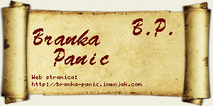 Branka Panić vizit kartica